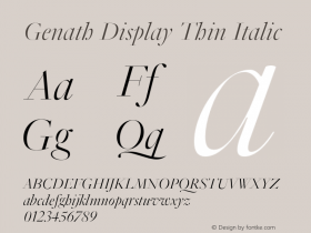 Genath Display Thin Italic Version 4.001图片样张