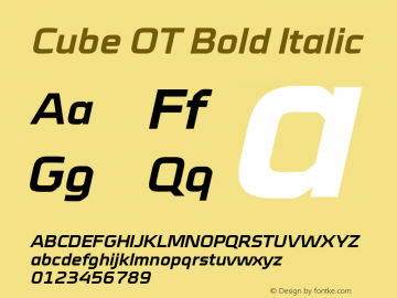 CubeOT-BoldItalic Version 7.504; 2012; Build 1021图片样张