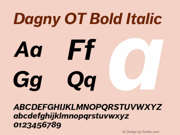 Dagny OT Bold Italic Version 7.600, build 1027, FoPs, FL 5.04图片样张