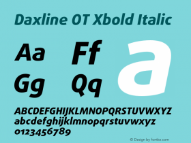 Daxline OT Xbold Italic Version 7.504; 2006; Build 1025图片样张