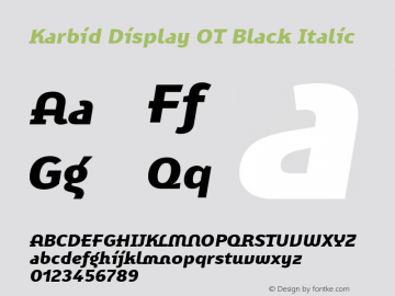 Karbid Display OT Black Italic Version 7.60图片样张