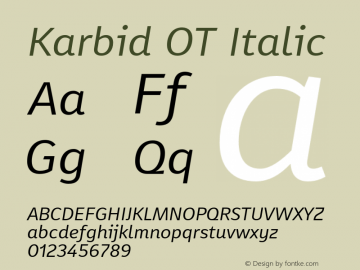 Karbid OT Italic Version 7.60图片样张