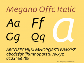 Megano Offc Italic Version 7.504; 2012; Build 1026图片样张