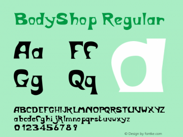 BodyShop Regular Rev. 003.000 Font Sample