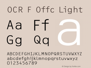 OCR F Offc Light Version 7.504; 2011; Build 1020图片样张