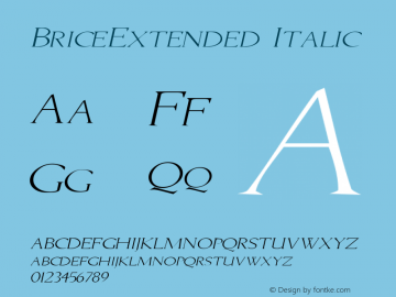 BriceExtended Italic Rev. 003.000图片样张