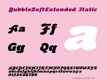 BubbleSoftExtended Italic Rev. 003.000图片样张
