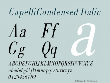 CapelliCondensed Italic Rev. 003.000图片样张