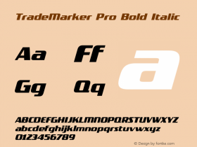 TradeMarkerPro-BoldItalic Version 7.504; 2012; Build 1020图片样张