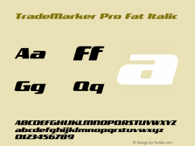 TradeMarkerPro-FatItalic Version 7.504; 2012; Build 1020图片样张