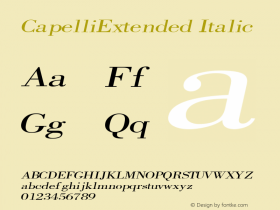 CapelliExtended Italic Rev. 003.000 Font Sample