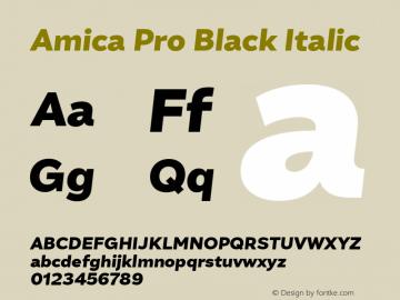 AmicaPro-BlackItalic 1.000图片样张