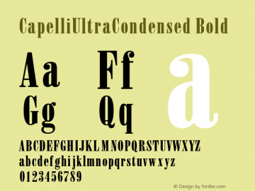 CapelliUltraCondensed Bold Rev. 003.000 Font Sample