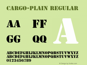 Cargo-Plain Regular Altsys Fontographer 3.5  1/10/93图片样张