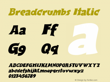 Breadcrumbs Italic Version 1.000图片样张