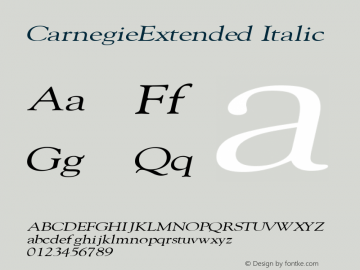 CarnegieExtended Italic Rev. 003.000 Font Sample