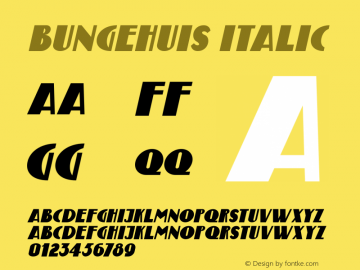 Bungehuis-Italic Version 1.000图片样张