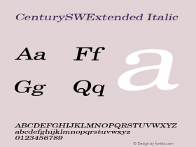 CenturySWExtended Italic Rev. 003.000 Font Sample