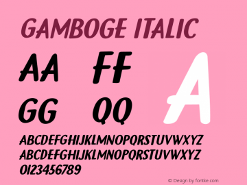 Gamboge Italic Version 1.000图片样张