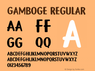 Gamboge Regular Version 1.000图片样张