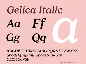 Gelica-Italic Version 1.000图片样张