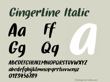 Gingerline Italic Version 1.000图片样张