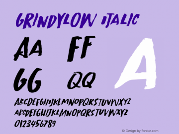 Grindylow Italic Version 1.000图片样张