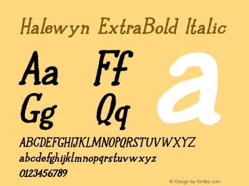 Halewyn ExtraBold Italic Version 1.000图片样张