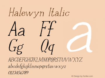 Halewyn Italic Version 1.000图片样张