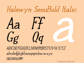 Halewyn SemiBold Italic Version 1.000图片样张