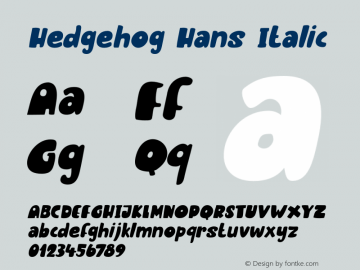 HedgehogHans-Italic Version 1.000图片样张