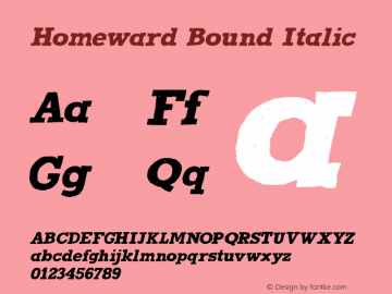 Homeward Bound Italic Version 1.000图片样张