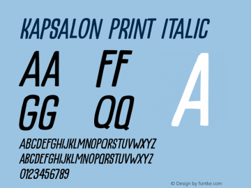 Kapsalon Print Italic Version 1.000图片样张