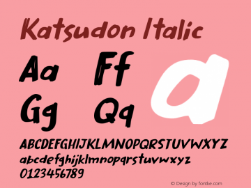 Katsudon Italic Version 1.000图片样张