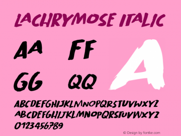 Lachrymose Italic Version 1.000图片样张