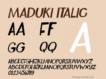 Maduki-Italic Version 1.000图片样张