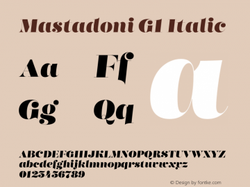 Mastadoni G1 Italic 1.000图片样张