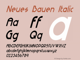 NeuesBauen-Italic Version 2.000图片样张