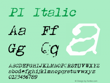 PI-Italic Version 1.001图片样张