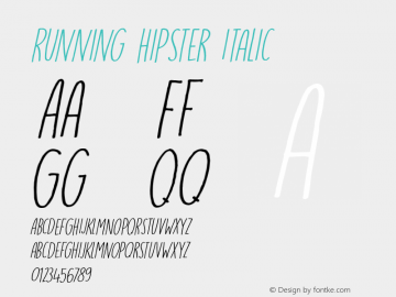 Running Hipster Italic Version 1.000图片样张