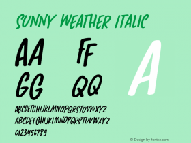 Sunny Weather Italic Version 1.000图片样张