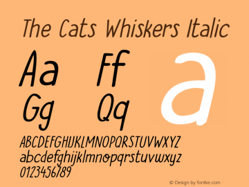 TheCatsWhiskers-Italic Version 1.000图片样张