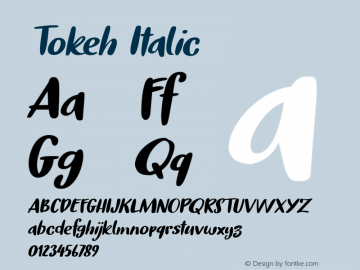 Tokeh Italic Version 1.000图片样张