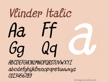 Vlinder Italic Version 1.000图片样张