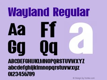 Wayland Regular Version 1.000图片样张