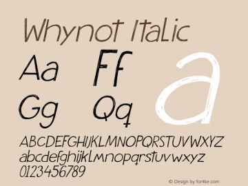 Whynot-Italic Version 1.000图片样张