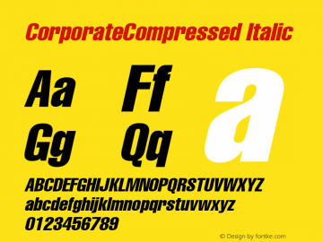 CorporateCompressed Italic Rev. 003.000图片样张