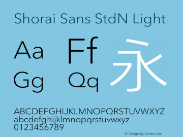 Shorai Sans StdN Light Version 1.00图片样张