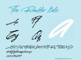 The Rambler Italic Version 1.00;May 27, 2020;FontCreator 12.0.0.2563 64-bit图片样张