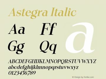 Astegra Italic Version 1.000图片样张